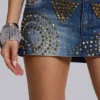 Mini-jupe en denim cloutée Hena