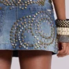 Mini-jupe en denim cloutée Hena