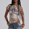 Mini-jupe en denim cloutée Hena
