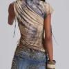 Mini-jupe en denim cloutée Hena