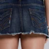 Mini-jupe en jean Zadie à ourlet coupé, délavage foncé