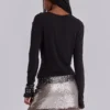 Mini-jupe Leva à paillettes et perles