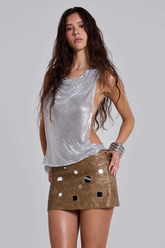 Mini-jupe Mirielle en cuir synthétique