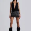 Mini-jupe Odile en simili cuir et simili daim