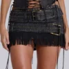Mini-jupe Odile en simili cuir et simili daim