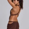 Mini-robe 6AM à découpes, couleur cacao