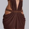 Mini-robe 6AM à découpes, couleur cacao