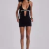 Mini-robe Anora à découpes, en noir