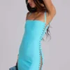 Mini-robe bandage « Idol » en turquoise