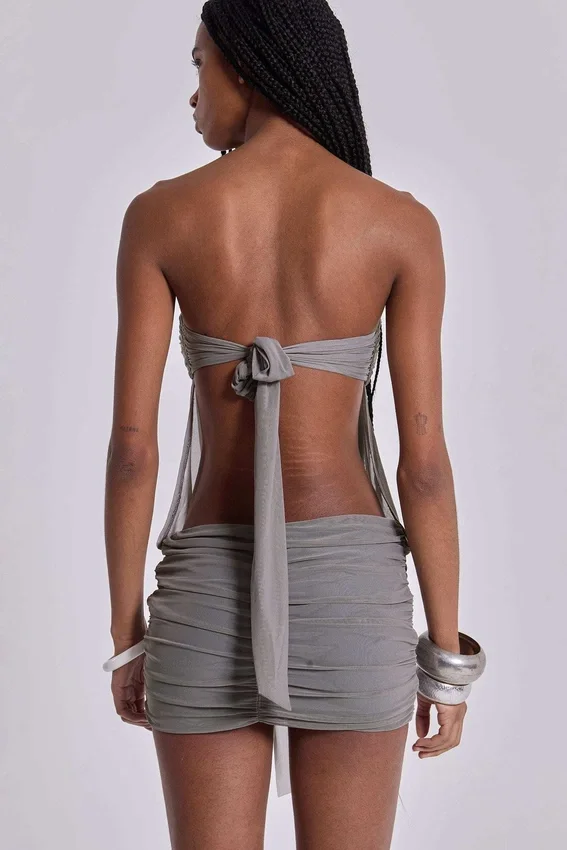 Mini-robe « Brunelle » à plumes