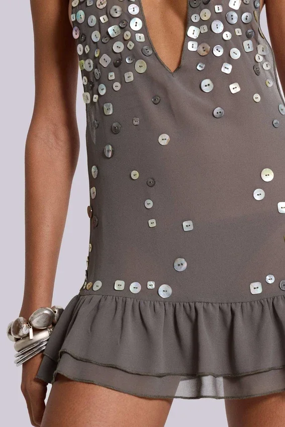 Mini-robe «Button Me Up» en gris
