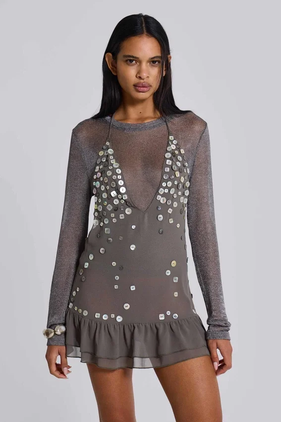 Mini-robe «Button Me Up» en gris