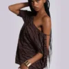 Mini-robe dos nu en jersey dévoré « Ophidian » motif zèbre