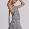 Mini-robe dos nu Enya, couleur acier