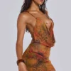 Mini-robe dos nu Hina avec bordures perlées