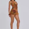 Mini-robe dos nu Hina avec bordures perlées