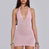Mini-robe dos nu Infinity en rose