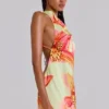 Mini-robe dos nu Lucia avec détails floraux