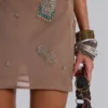 Mini-robe dos nu ornée Doure