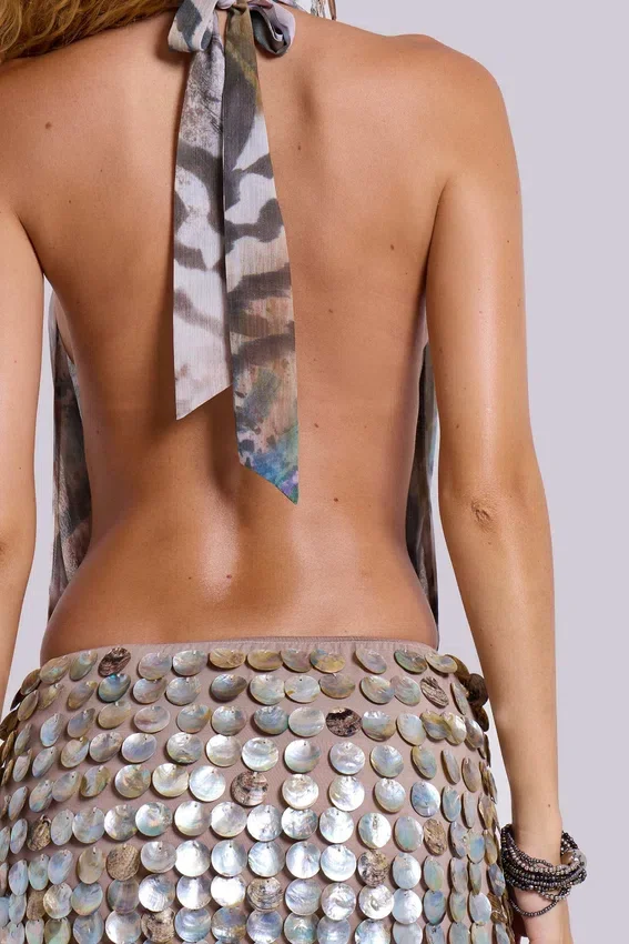 Mini-robe dos nu Syrienna avec coquillages