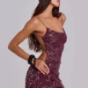 Mini-robe Ellora ornée, couleur vin