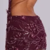 Mini-robe Ellora ornée, couleur vin