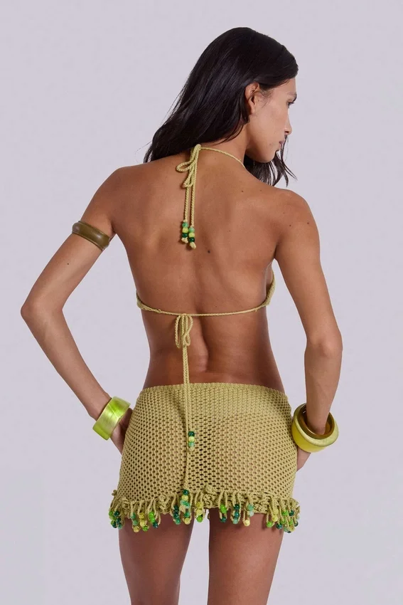 Mini-robe en crochet perlée Kuuma