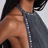 Mini-robe à franges et dos nu « Vadra »