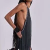 Mini-robe à franges et dos nu « Vadra »