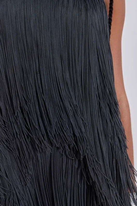 Mini-robe à franges et dos nu « Vadra »