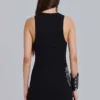 Mini-robe gilet « Fleur de Lis » à strass Rock Revival