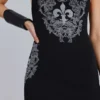 Mini-robe gilet « Fleur de Lis » à strass Rock Revival