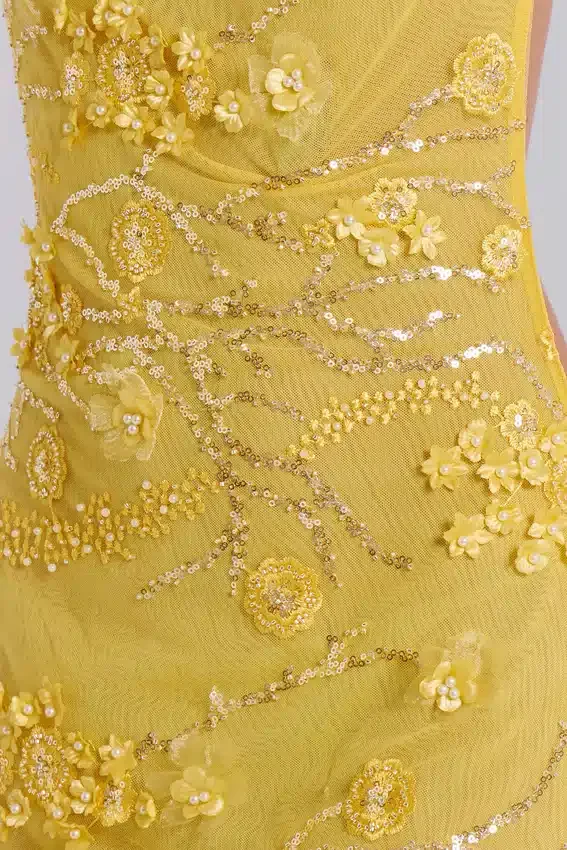 Mini-robe ornée Ellora, couleur Solar