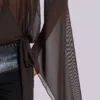 Mini-robe plongeante en maille Aria, marron