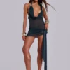 Mini-robe plongeante en maille Moara