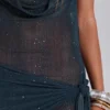 Mini-robe plongeante en maille Moara