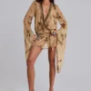 Mini-robe portefeuille en mousseline Iberis