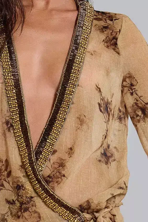 Mini-robe portefeuille en mousseline Iberis