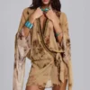 Mini-robe portefeuille en mousseline Iberis