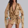 Mini-robe portefeuille en mousseline Iberis