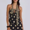 Mini-robe sans bretelles Lola à pois et rayures