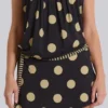 Mini-robe sans bretelles Lola à pois et rayures