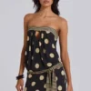 Mini-robe sans bretelles Lola à pois et rayures
