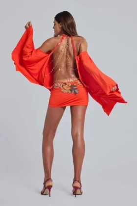 Mini-robe tropicale ornée Alula