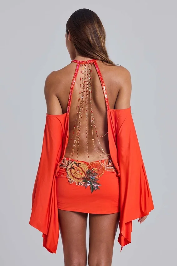 Mini-robe tropicale ornée Alula