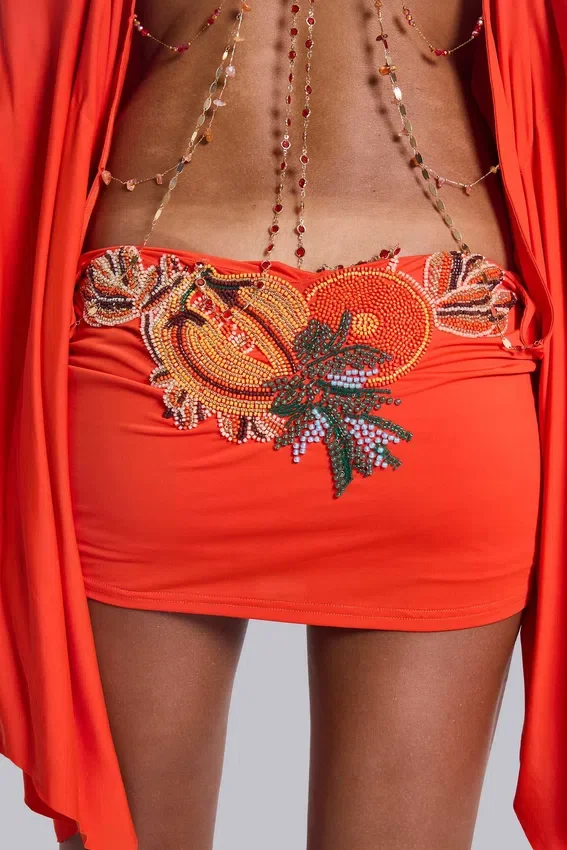 Mini-robe tropicale ornée Alula
