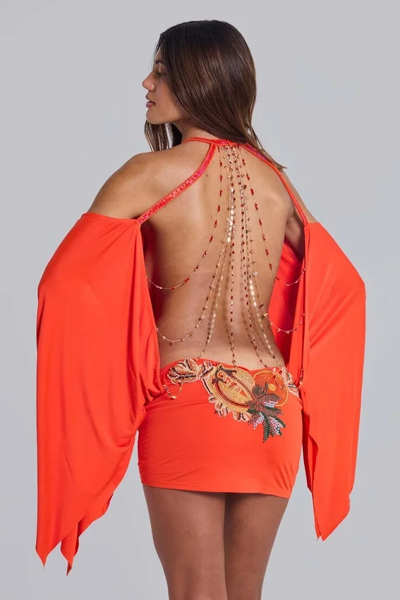 Mini-robe tropicale ornée Alula