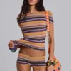 Mini-short Cata à rayures multicolores