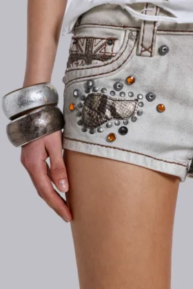 Mini-short clouté « Dirty » de Rock Revival