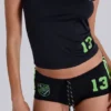 Mini-short de football noir n° 13